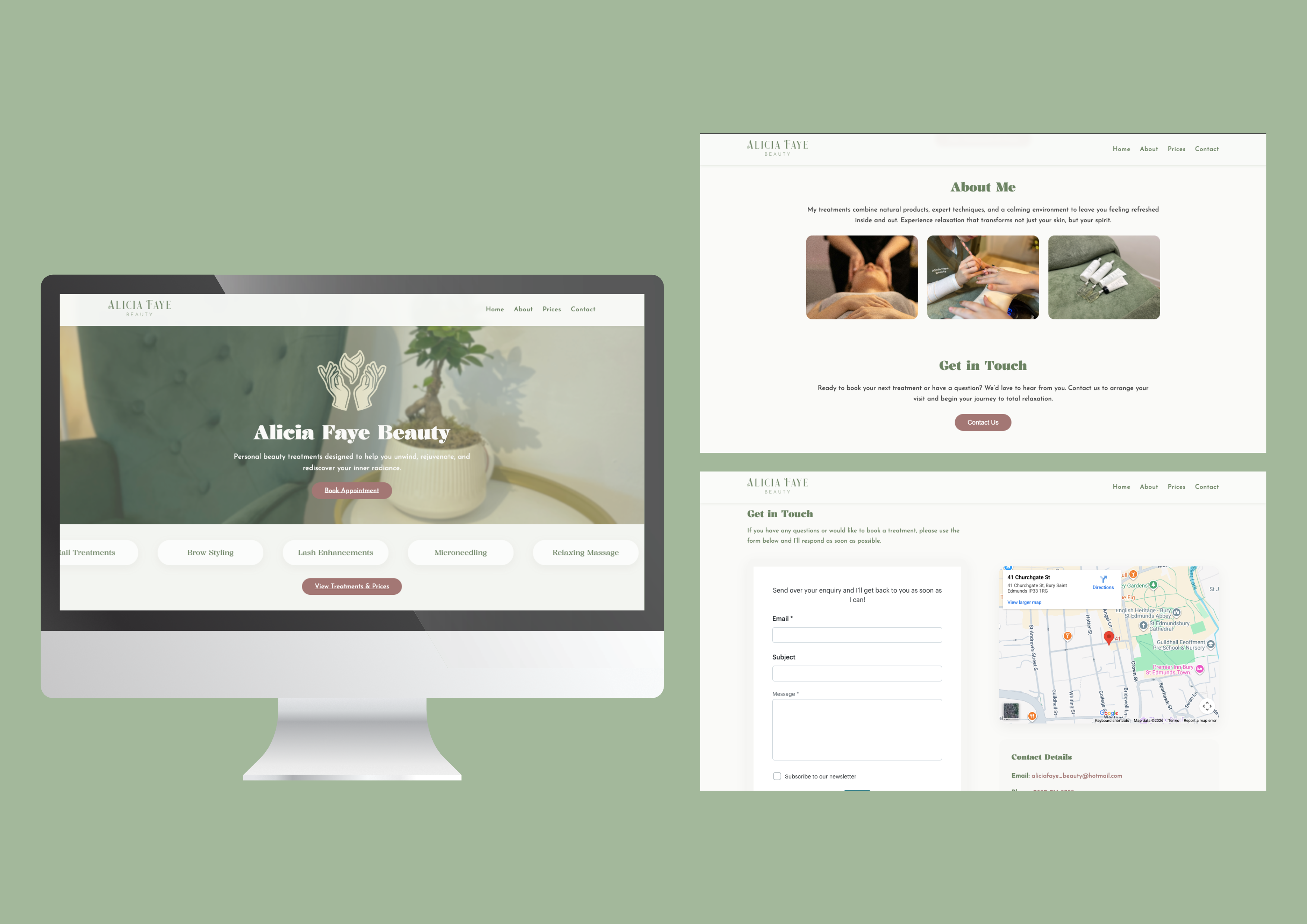 Alicia Faye Beauty — Website Design